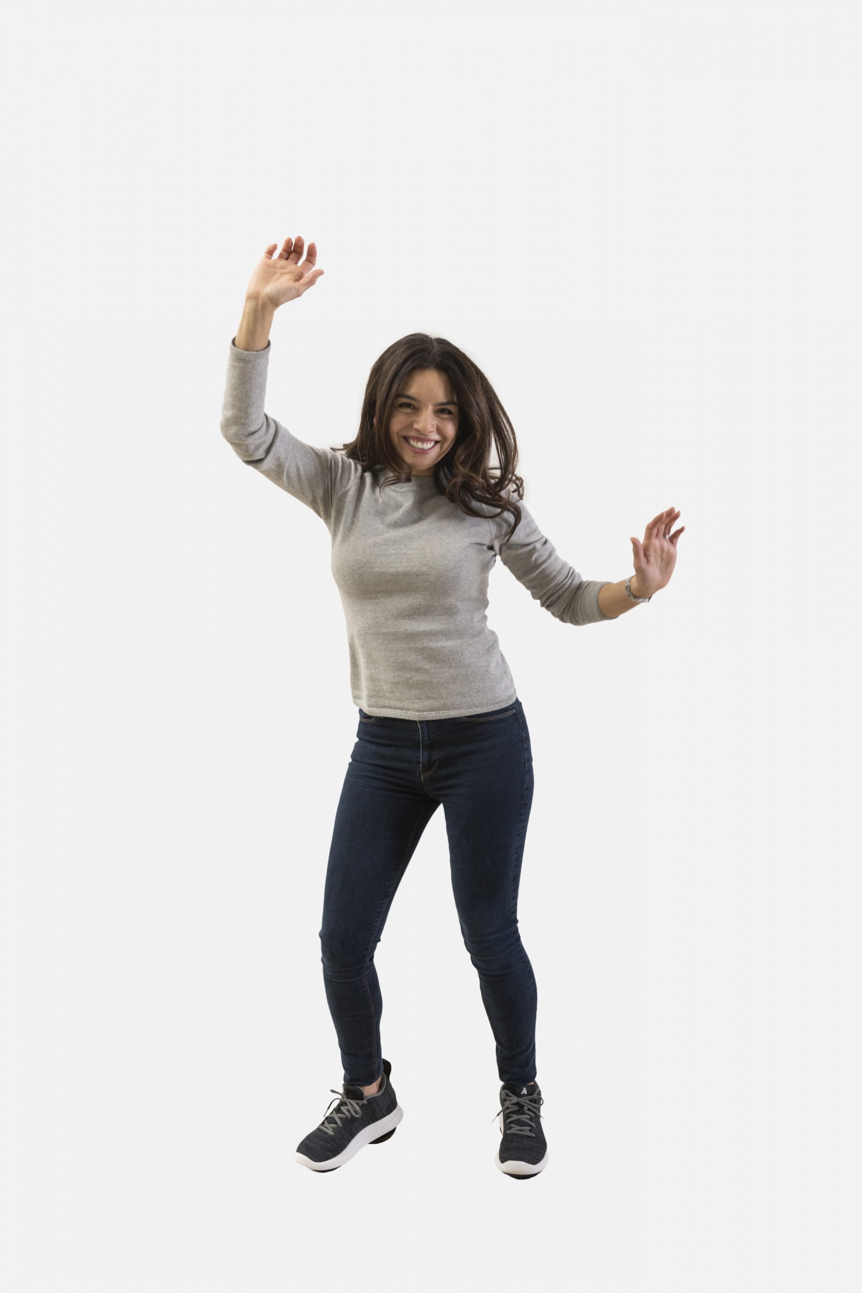 A woman moving in Apos footwear